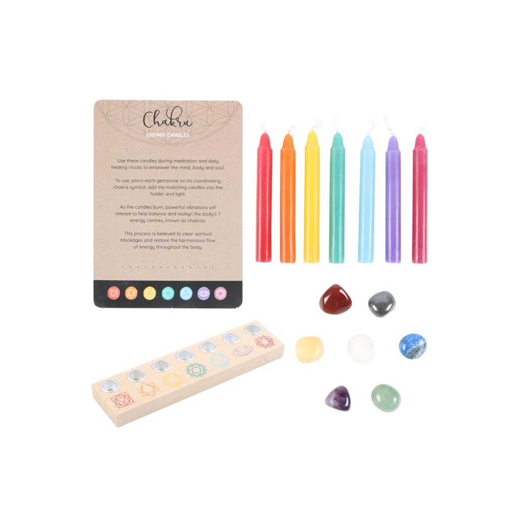 Chakra Energy Candle and Crystal Gift Set N/A