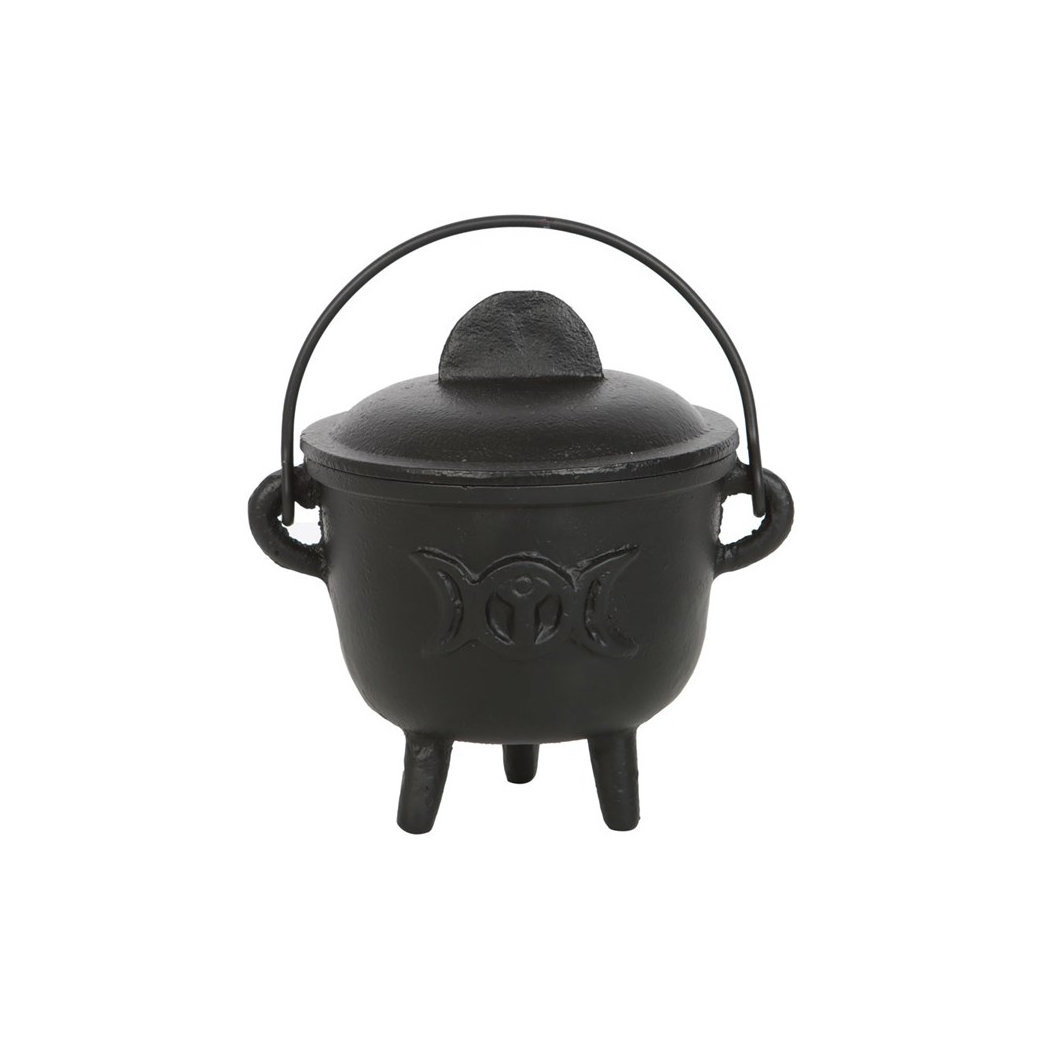 11cm Cast Iron Cauldron with Triple Moon N/A