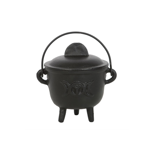 11cm Cast Iron Cauldron with Triple Moon N/A