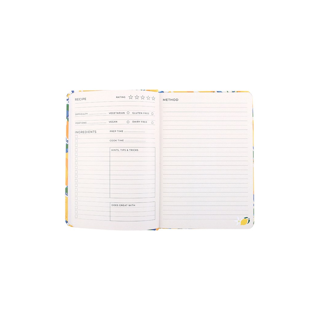 Italian Lemon Print A5 Recipe Journal N/A