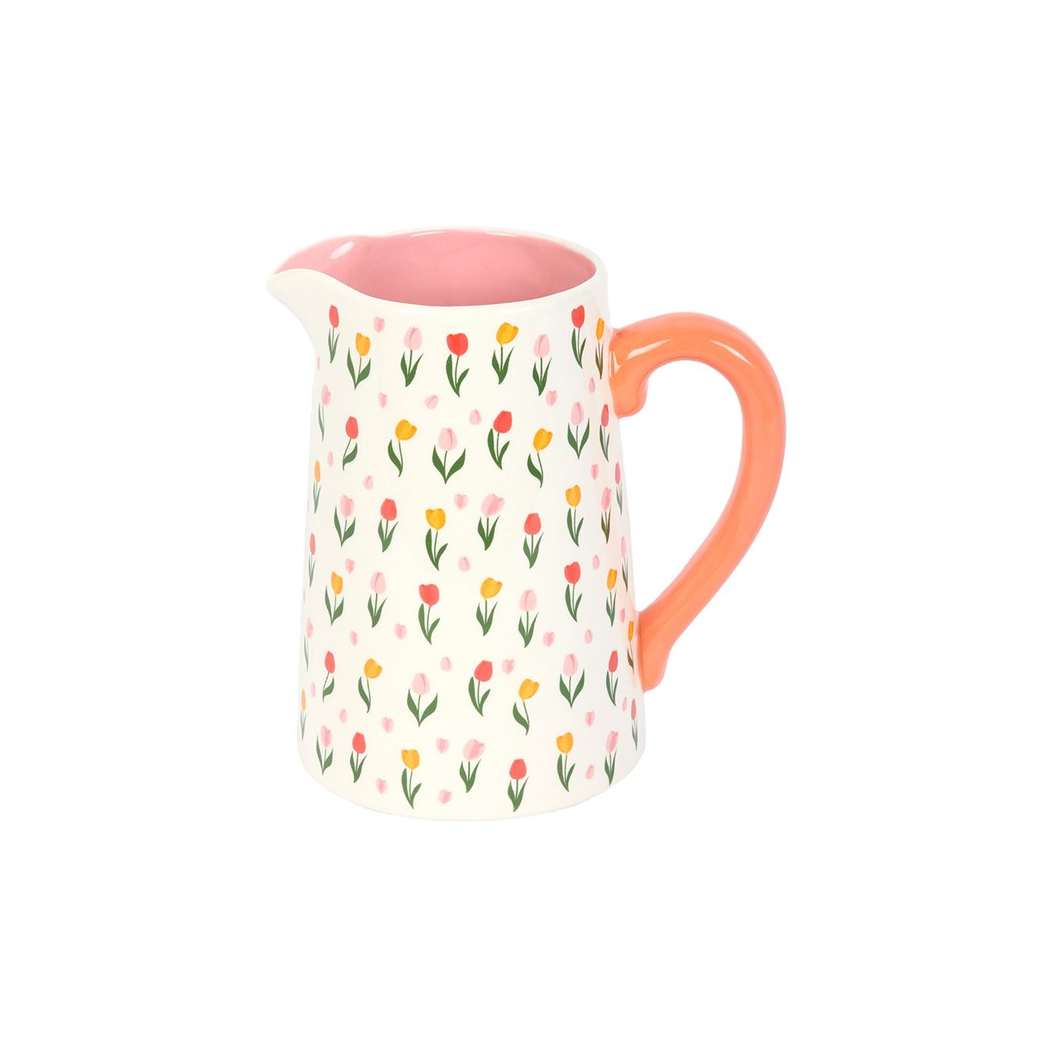 Tulip Print Ceramic Flower Jug N/A