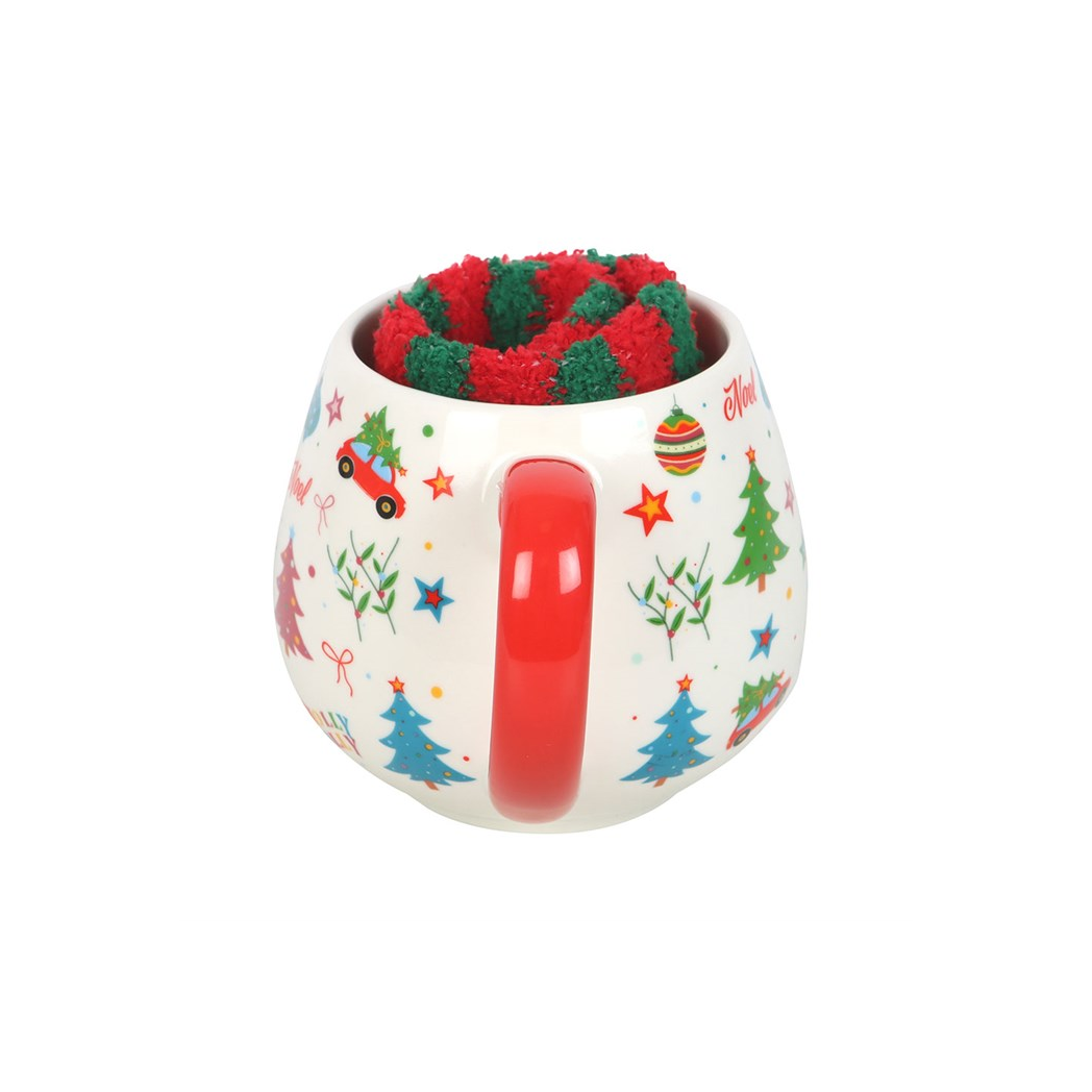 Nostalgic Christmas Print Mug and Socks Set N/A