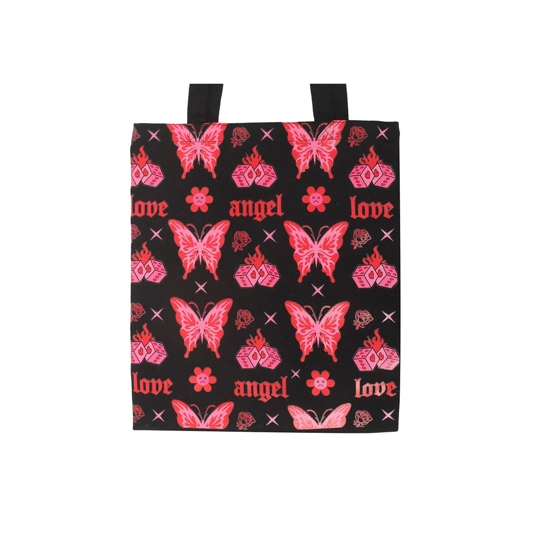 Flaming Butterfly Print Polycotton Tote Bag N/A