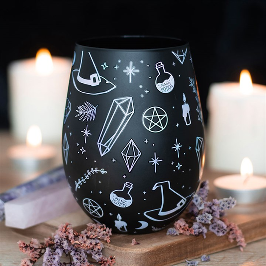Crystal Witch black crystal magic stemless glass