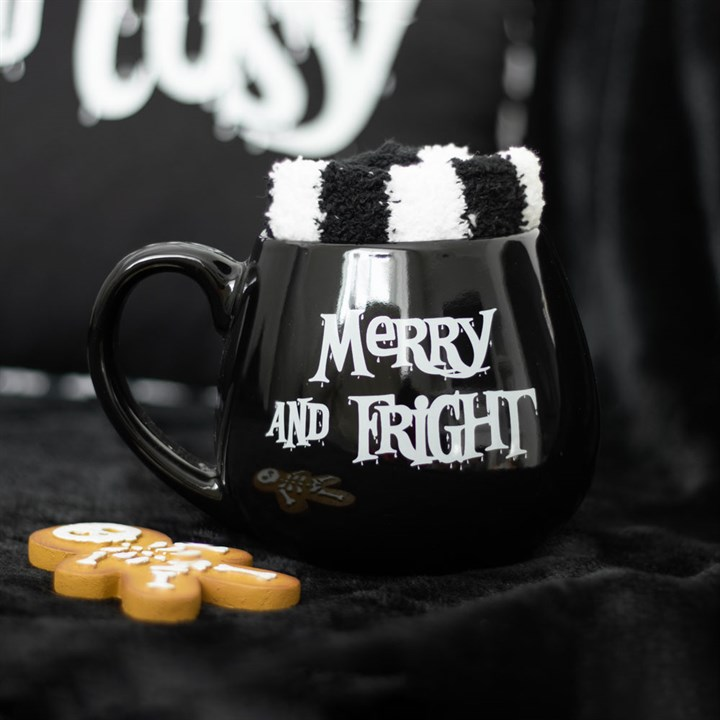 Merry and Fright spooky mug and socks gift set