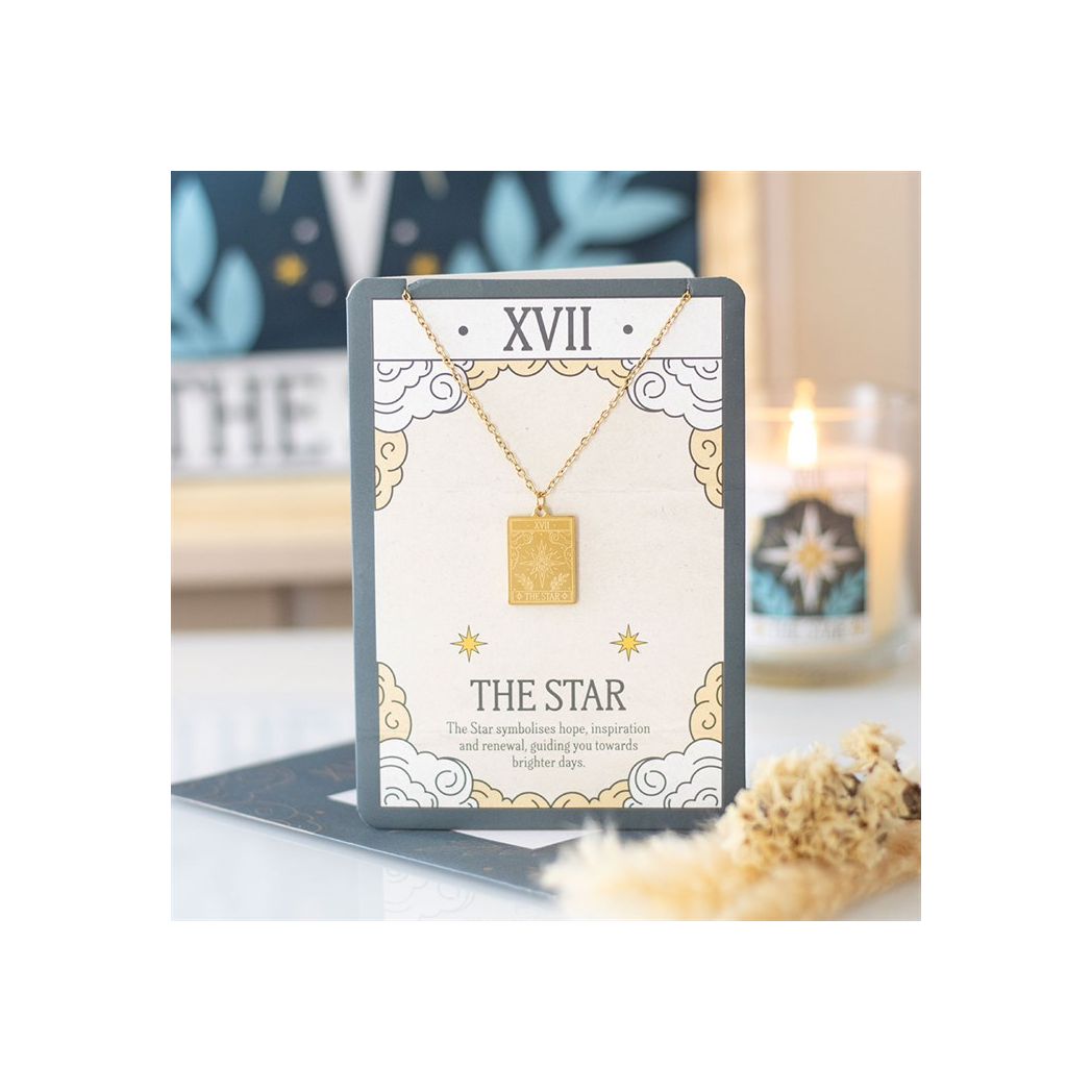 The Star Vintage Tarot Necklace on Greeting Card N/A