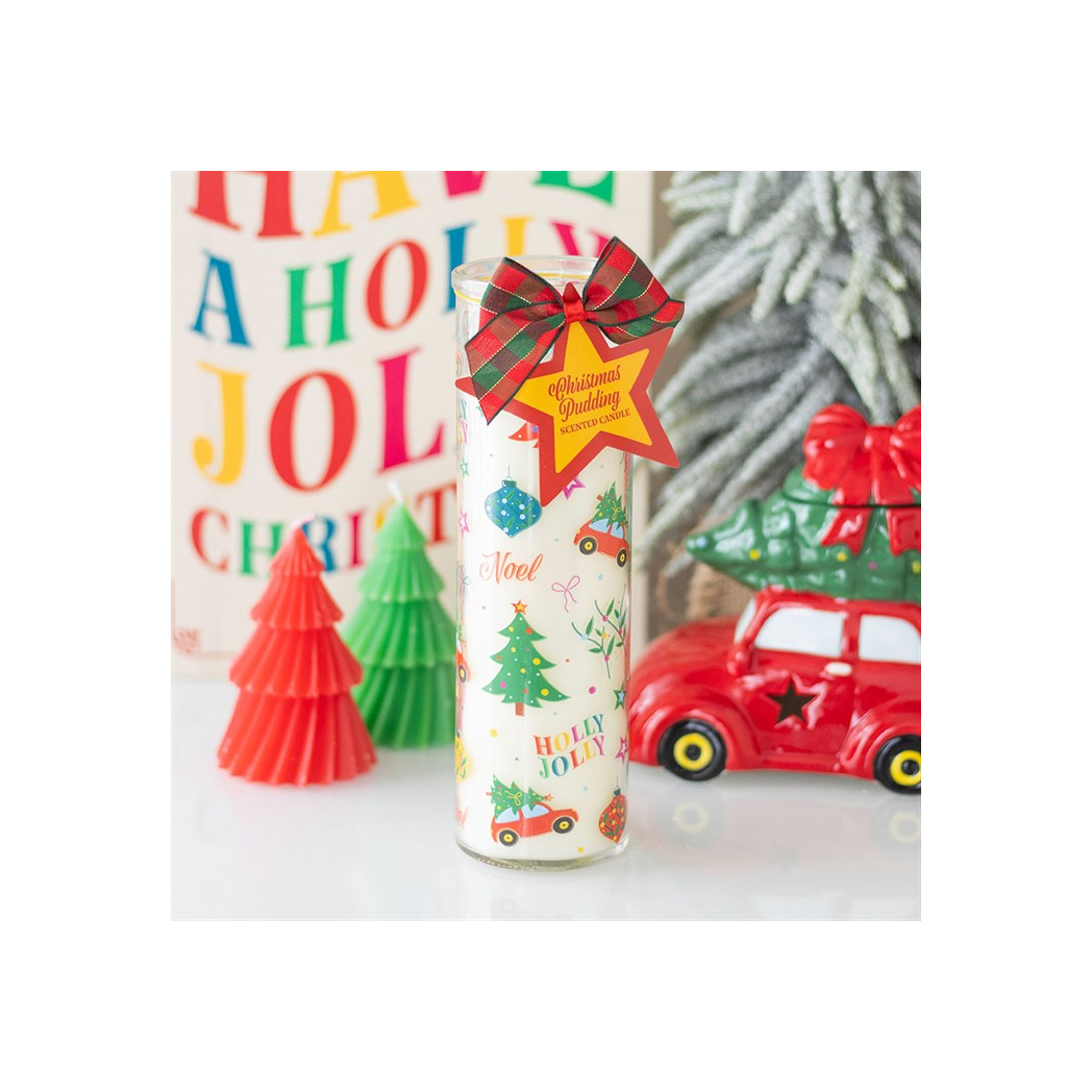 Nostalgic Christmas Print Christmas Pudding Scented Tube Candle N/A