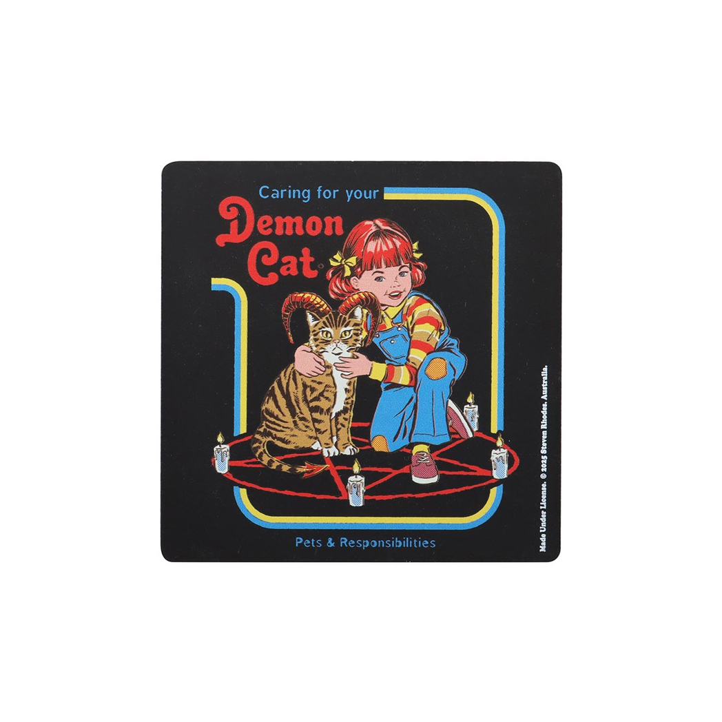 Demon Cat Coaster by Steven Rhodes N/A