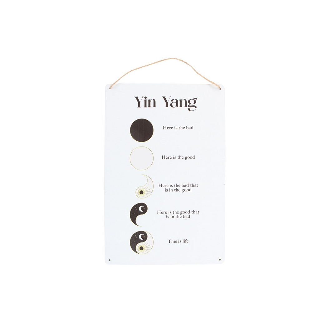 30cm Yin Yang Hanging Metal Sign N/A