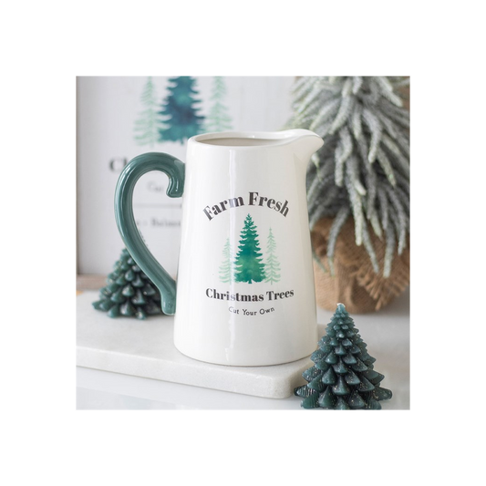 Farm Fresh Christmas Trees Ceramic Flower Jug N/A