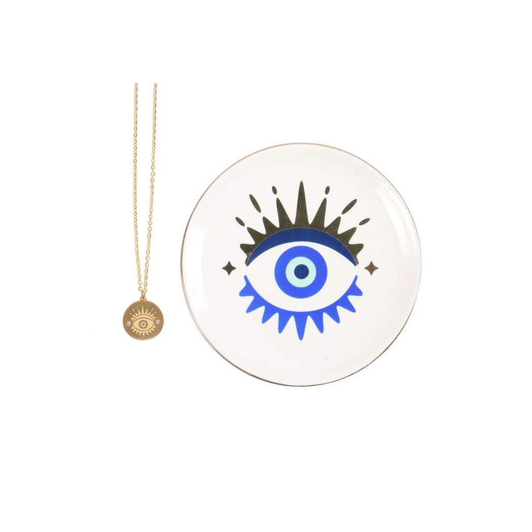 All Seeing Eye Necklace & Dish Gift Set N/A