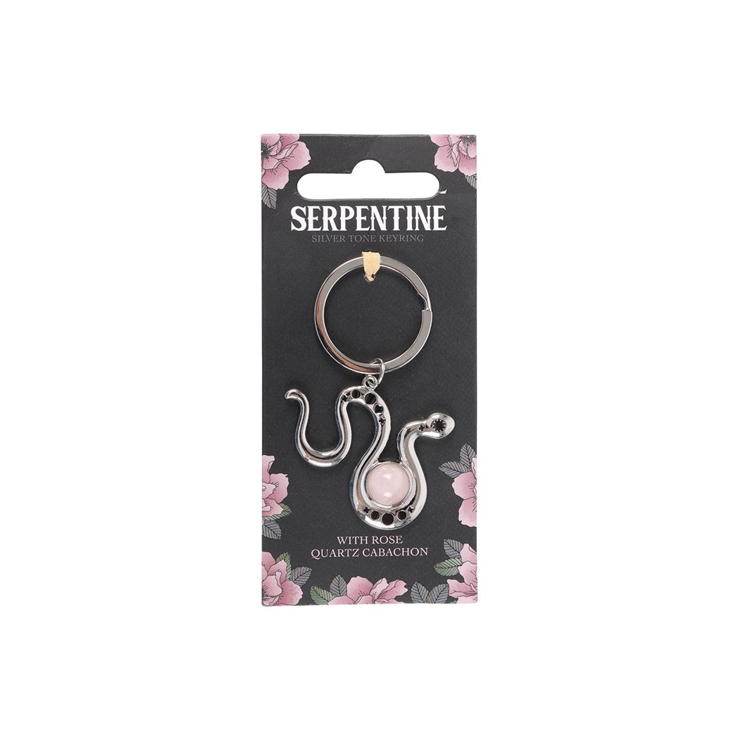 Snake Keyring with Rose Quartz Crystal N/A