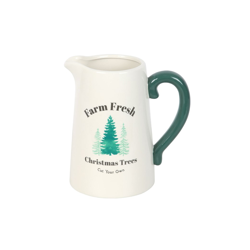 Farm Fresh Christmas Trees Ceramic Flower Jug N/A