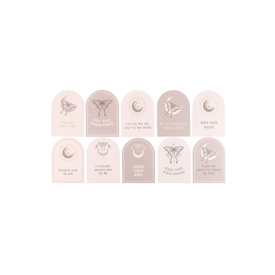 Luna Moth Affirmation Cards with Wooden Stand N/A