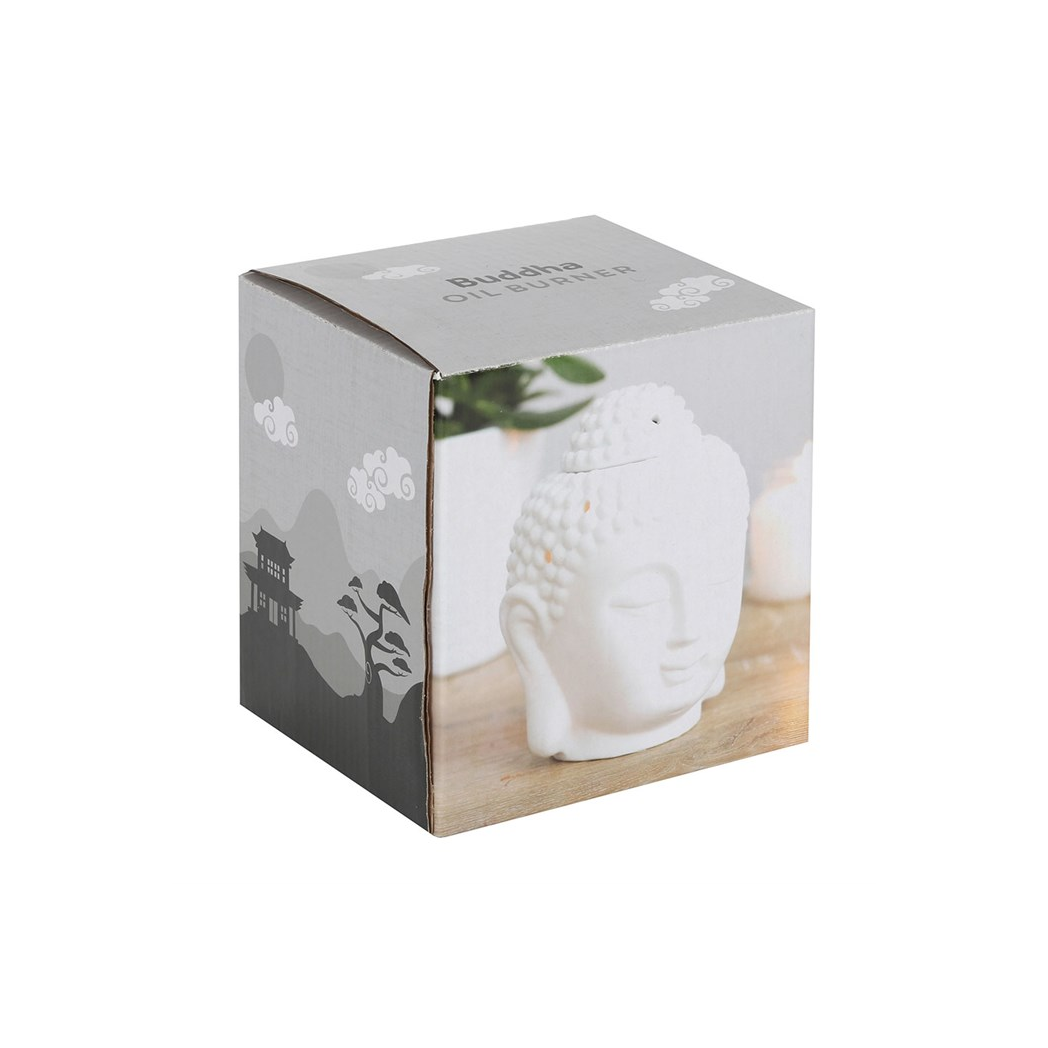 White Buddha head oil burner spiritual decor
