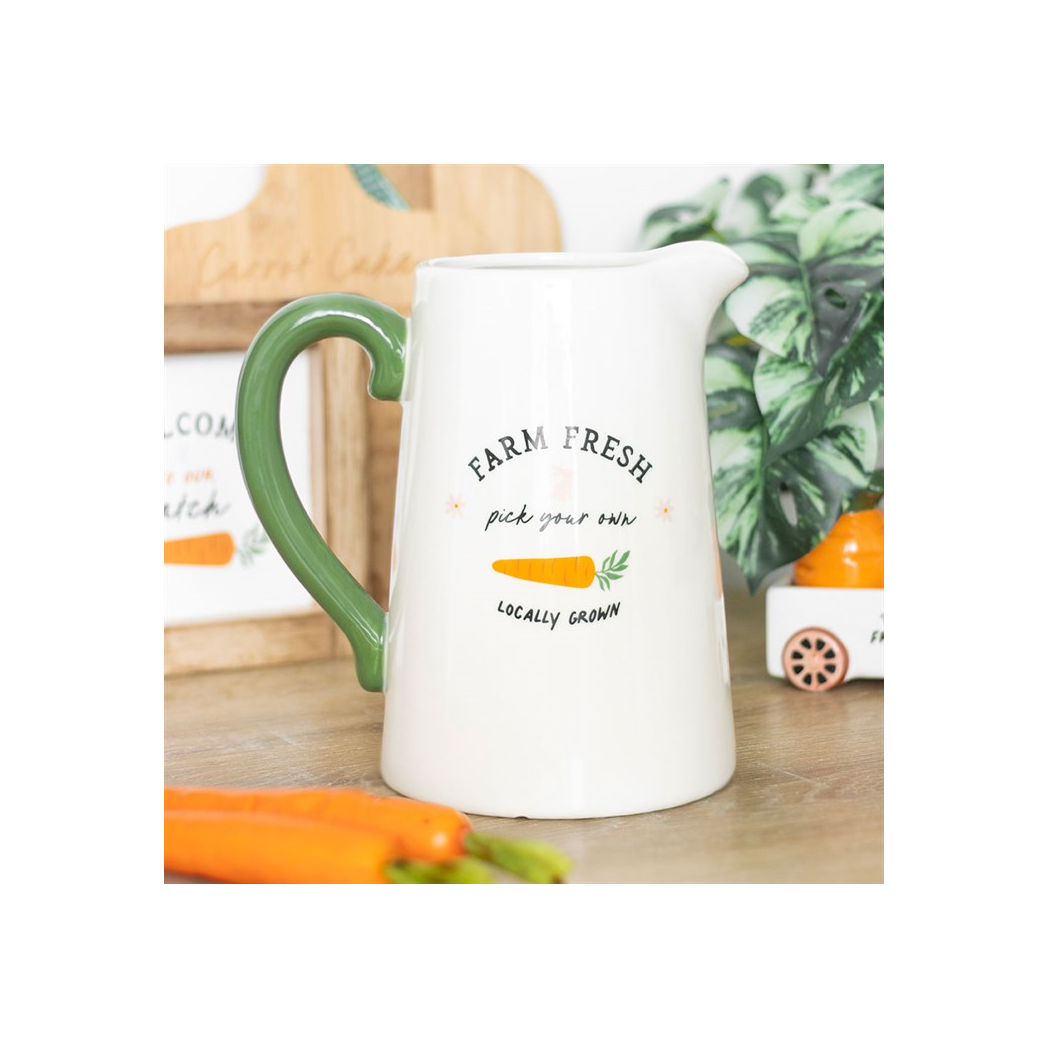 Farm Fresh Carrot Patch Ceramic Flower Jug N/A
