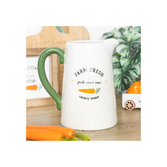 Farm Fresh Carrot Patch Ceramic Flower Jug N/A