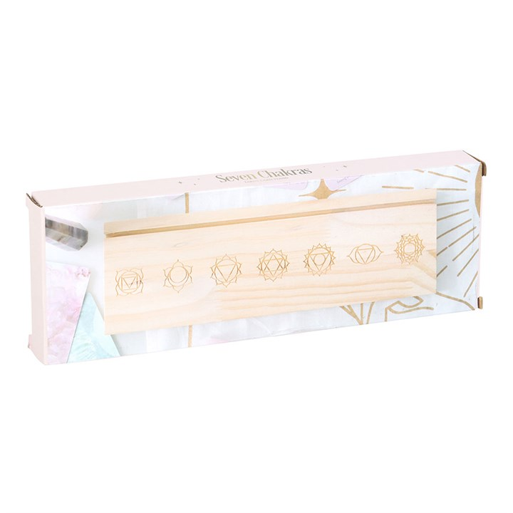 Natural wood tarot card holder seven chakras