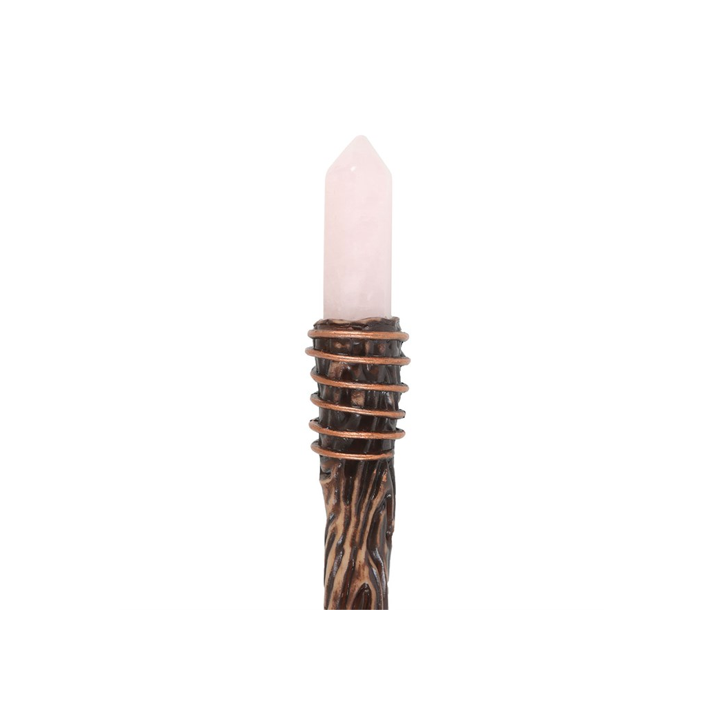 Thin Romance Rose Quartz Crystal Wand N/A