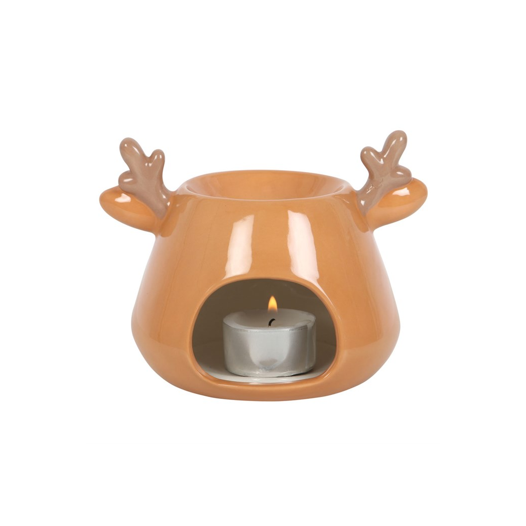Festive reindeer oil burner close up