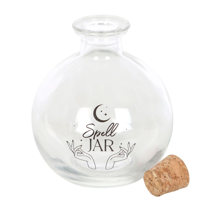 Glass spell jar with spell recipe booklet