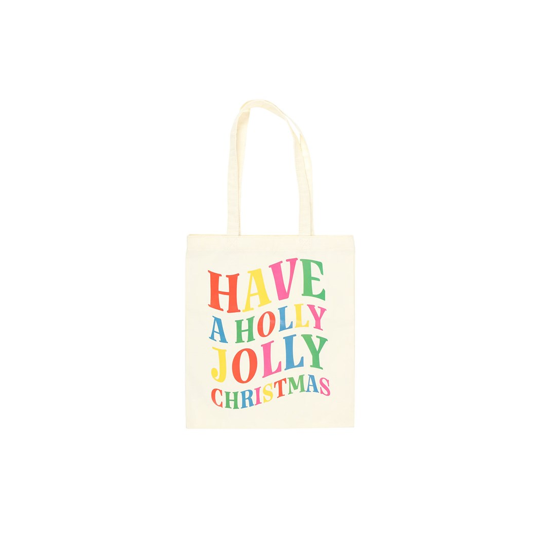 Holly Jolly Christmas Polyester Tote Bag N/A