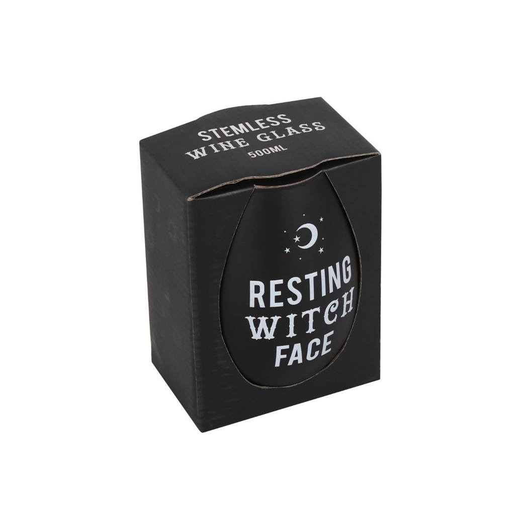 Resting Witch Face Stemless Wine Glass N/A