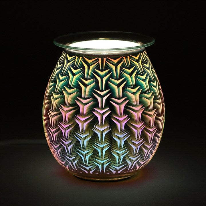 3D geometric light up electric oil burner