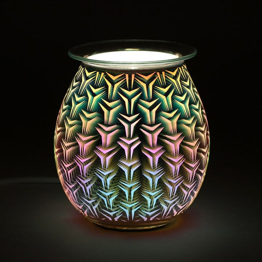 3D geometric light up electric oil burner