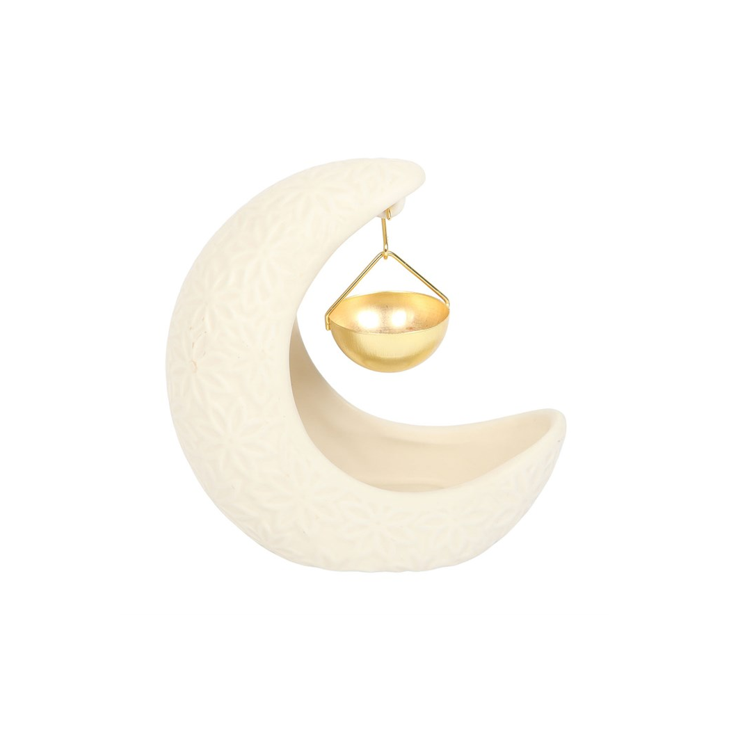 Crescent moon oil burner celestial home decor