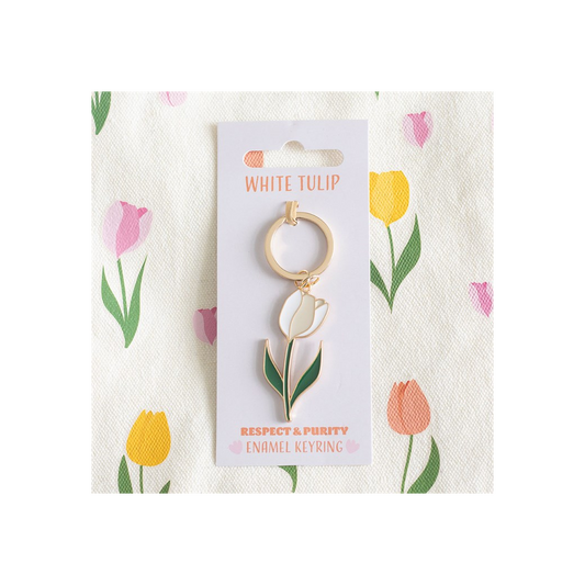 White Tulip Keyring