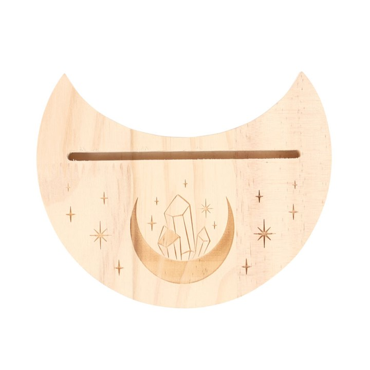 Natural Crystal Crescent Moon Tarot Card Stand N/A
