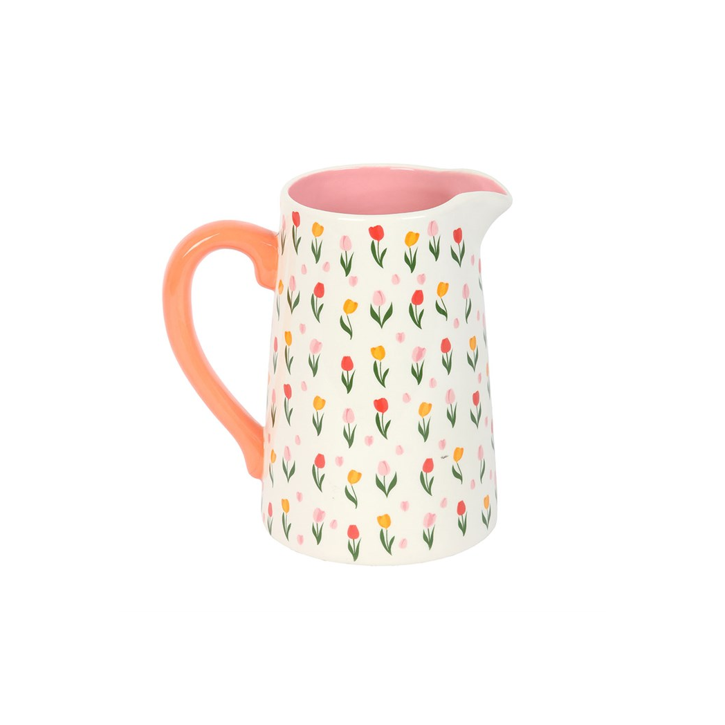 Tulip Print Ceramic Flower Jug N/A