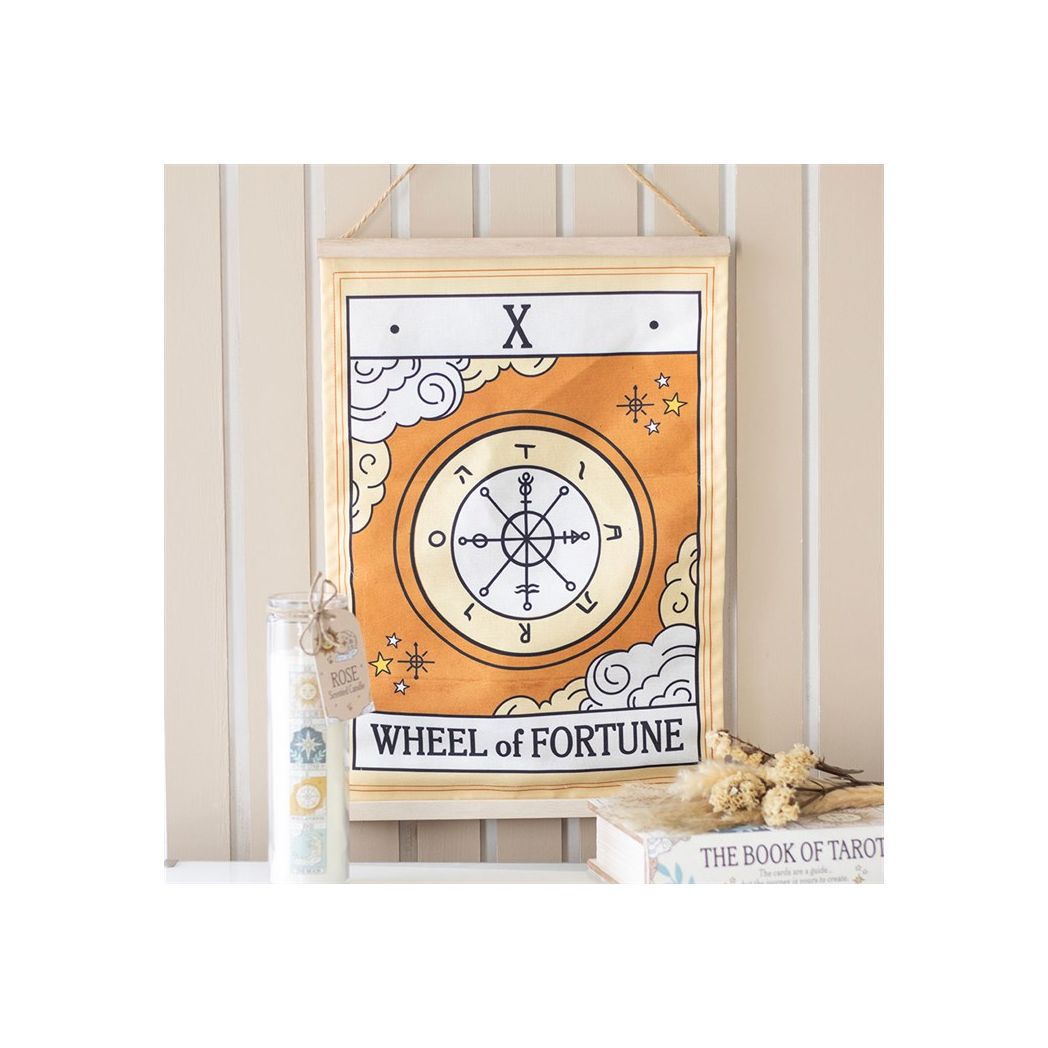 The Wheel of Fortune Vintage Tarot Wall Hanging N/A