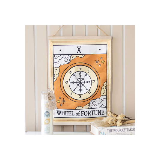 The Wheel of Fortune Vintage Tarot Wall Hanging N/A