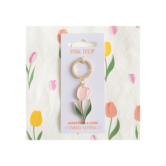Pink Tulip Keyring
