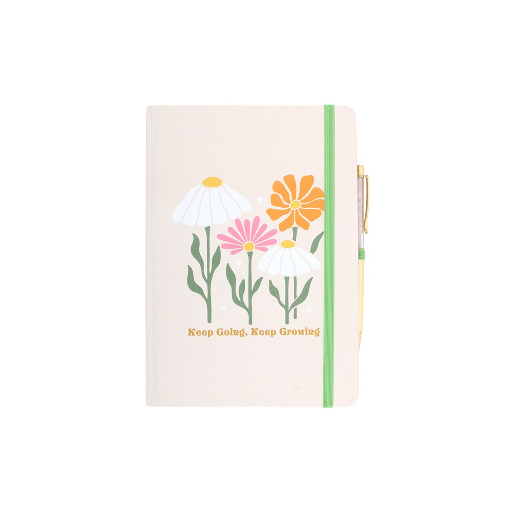 Keep Going, Keep Growing A5 Notebook with Rose Quartz Pen N/A