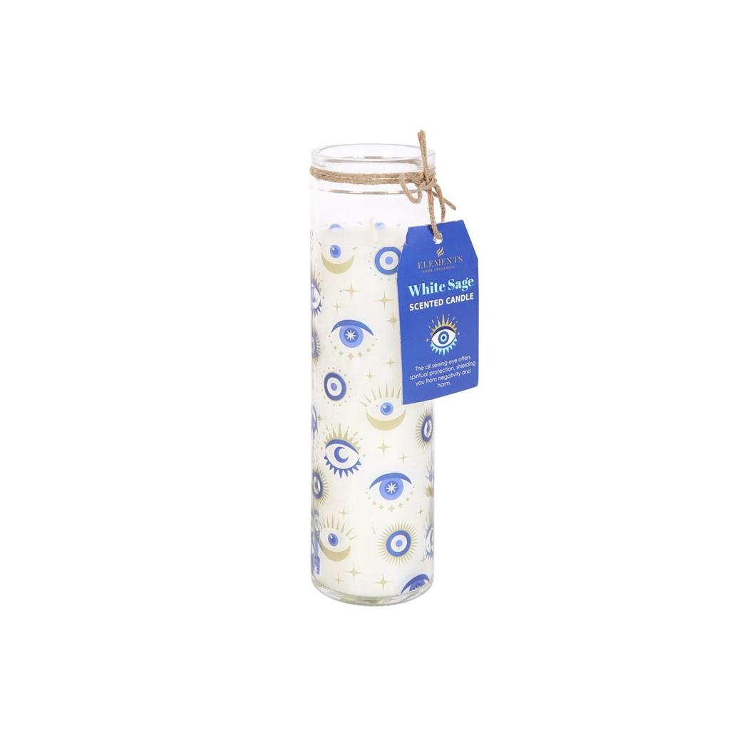 All Seeing Eye White Sage Tube Candle N/A