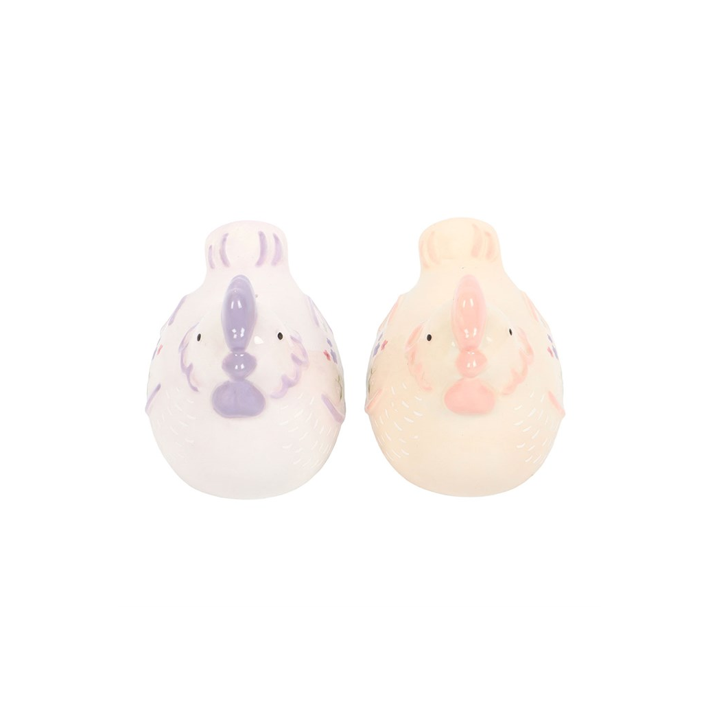 Cute hen shaped kitchen shakers in pastel colours
