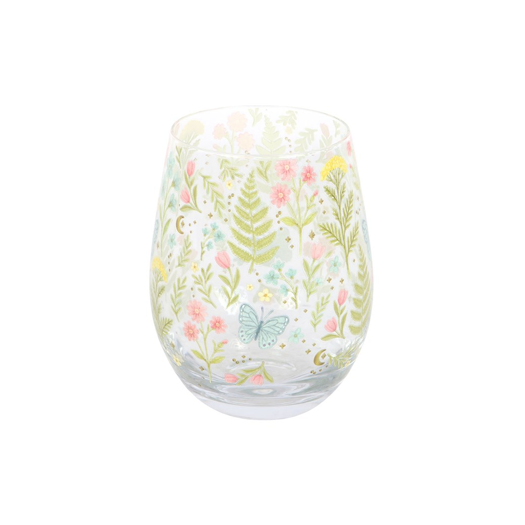 Luna Bloom Floral Print Stemless Glass N/A
