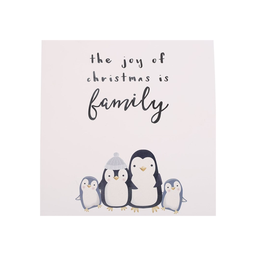 Joy of Christmas Penguin Family Hanging Sign N/A