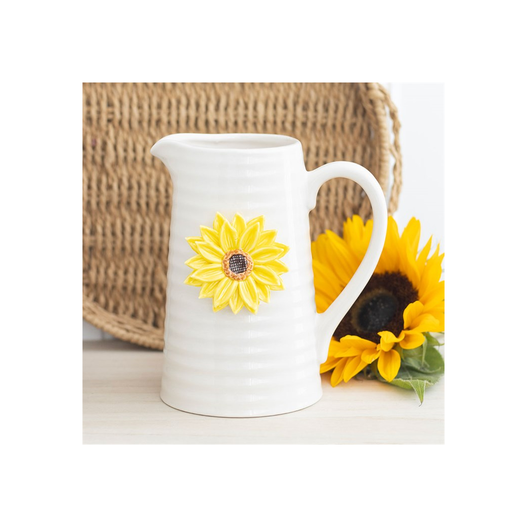 Hello Sunshine Ceramic Flower Jug with 3D Sunflower N/A