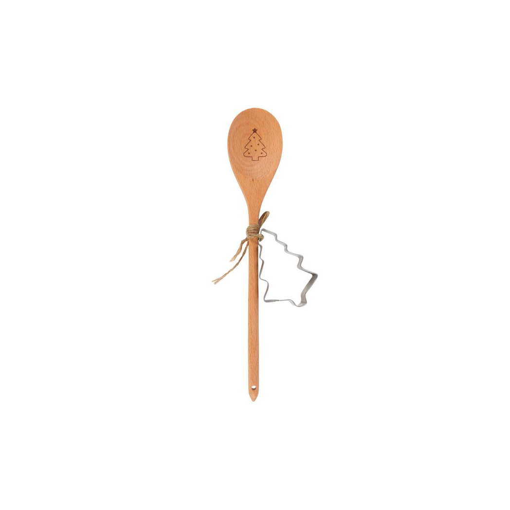 Christmas Tree Wooden Spoon Baking Set N/A