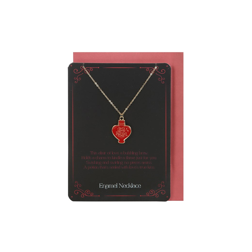 Love Potion Enamel Necklace Card N/A