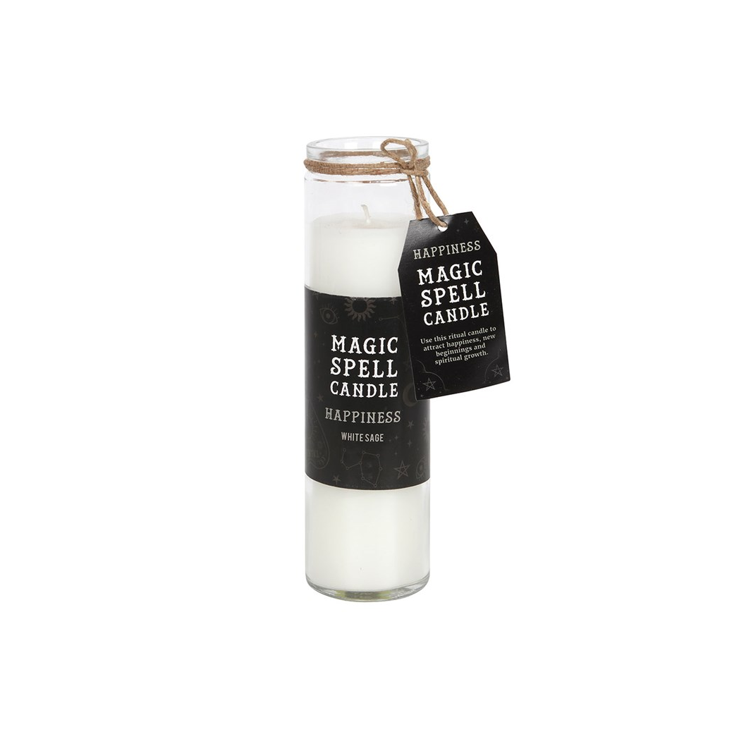 Happiness White Sage Magic Spell Tube Candle N/A
