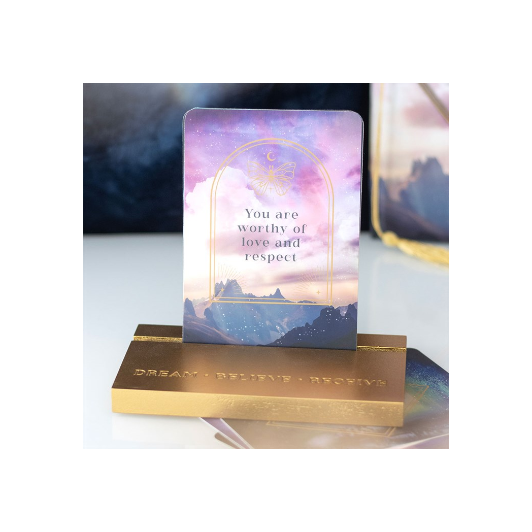 Ethereal Affirmation Cards with Wooden Stand N/A