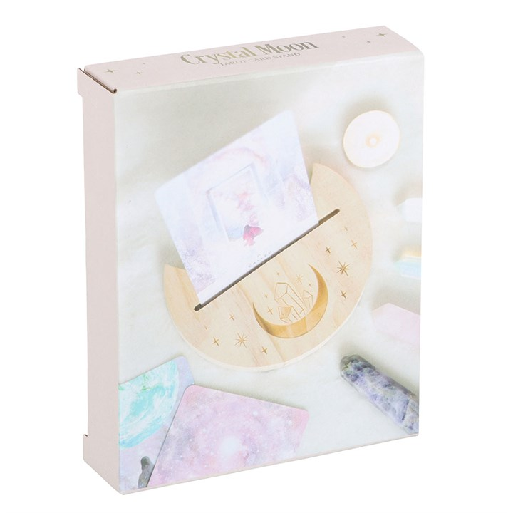 Natural Crystal Crescent Moon Tarot Card Stand N/A