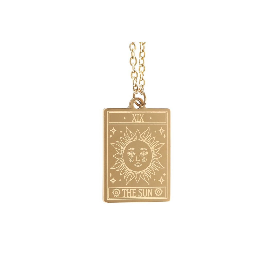 The Sun Vintage Tarot Necklace on Greeting Card N/A