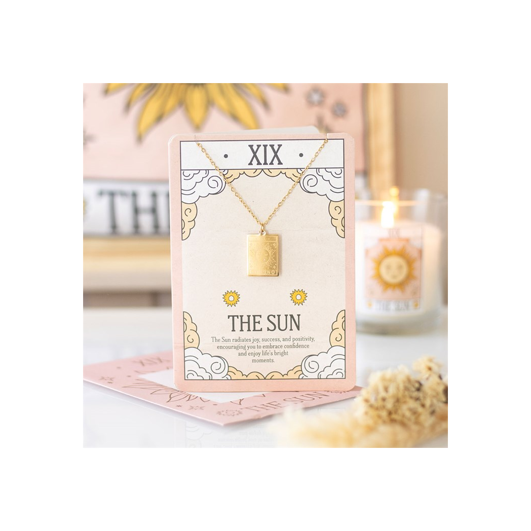 The Sun Vintage Tarot Necklace on Greeting Card N/A