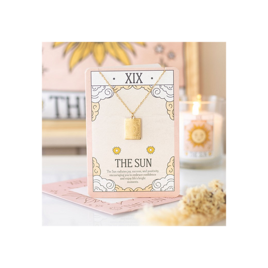 The Sun Vintage Tarot Necklace on Greeting Card N/A